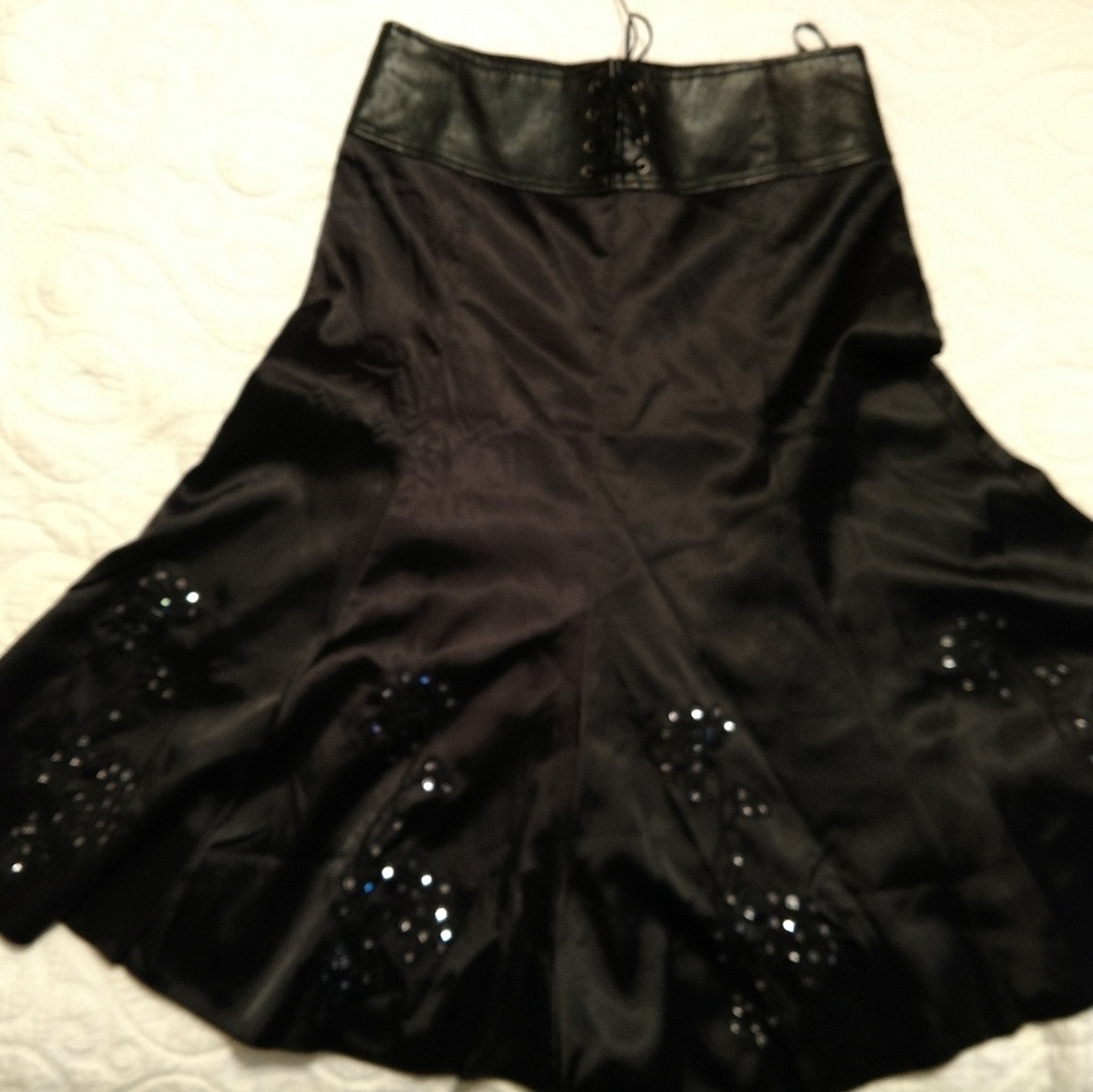 Black Satin Skirt